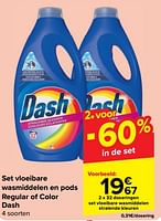 Promoties Set vloeibare wasmiddelen stralende kleuren - Dash - Geldig van 30/04/2024 tot 13/05/2024 bij Carrefour