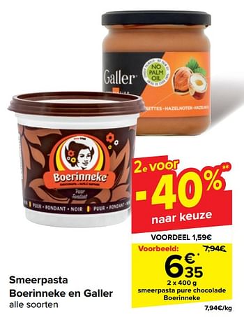 Promotions Smeerpasta pure chocolade boerinneke - 't Boerinneke - Valide de 30/04/2024 à 13/05/2024 chez Carrefour