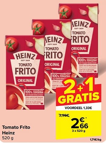 Promotions Tomato frito heinz - Heinz - Valide de 30/04/2024 à 13/05/2024 chez Carrefour