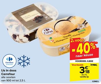 Promoties Vanille-ijs - Huismerk - Carrefour  - Geldig van 30/04/2024 tot 13/05/2024 bij Carrefour