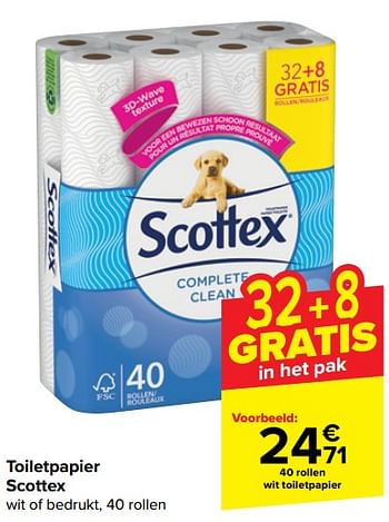 Promotions Wit toiletpapier - Scottex - Valide de 30/04/2024 à 13/05/2024 chez Carrefour