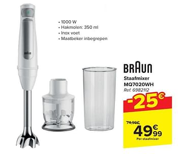 Promotions Braun staafmixer mq7020wh - Braun - Valide de 30/04/2024 à 13/05/2024 chez Carrefour