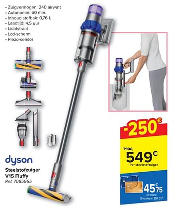 Promotions Dyson steelstofzuiger v15 fluffy - Dyson - Valide de 30/04/2024 à 13/05/2024 chez Carrefour