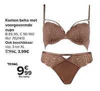 Promoties Kanten beha met voorgevormde cups - Huismerk - Carrefour  - Geldig van 30/04/2024 tot 13/05/2024 bij Carrefour