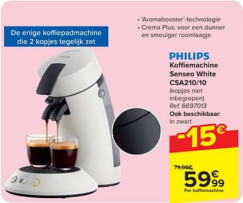 Promotions Philips koffiemachine senseo white csa210-10 - Philips - Valide de 30/04/2024 à 13/05/2024 chez Carrefour