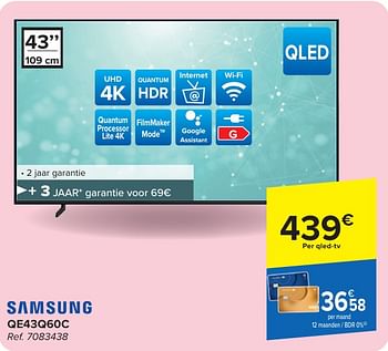 Promotions Samsung qled-tv qe43q60c - Samsung - Valide de 30/04/2024 à 13/05/2024 chez Carrefour