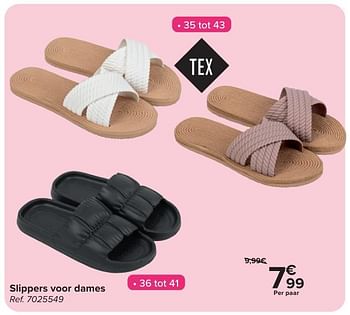 Promotions Slippers voor dames - Tex - Valide de 30/04/2024 à 13/05/2024 chez Carrefour