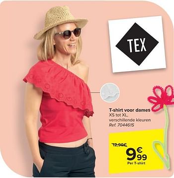 Promotions T-shirt voor dames - Tex - Valide de 30/04/2024 à 13/05/2024 chez Carrefour