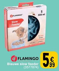 Blauwe slow feeder-Flamingo