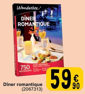 Promoties Dîner romantique - Wonderbox - Geldig van 30/04/2024 tot 13/05/2024 bij Cora