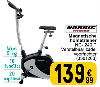 Promoties Magnetische hometrainer nc- 240 p - Nordic Fitness - Geldig van 30/04/2024 tot 13/05/2024 bij Cora