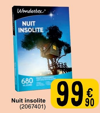 Promoties Nuit insolite - Wonderbox - Geldig van 30/04/2024 tot 13/05/2024 bij Cora