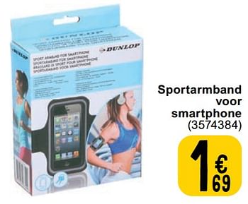 Promotions Sportarmband voor smartphone - Dunlop - Valide de 30/04/2024 à 13/05/2024 chez Cora
