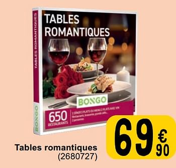 Promotions Tables romantiques - Bongo - Valide de 30/04/2024 à 13/05/2024 chez Cora