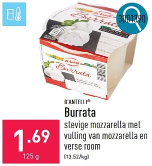 Promotions Burrata - D'Antelli - Valide de 06/05/2024 à 12/05/2024 chez Aldi