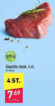 Promotions Gepelde steak - Produit maison - Aldi - Valide de 06/05/2024 à 12/05/2024 chez Aldi