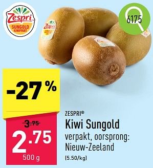 Promotions Kiwi sungold - Zespri - Valide de 06/05/2024 à 12/05/2024 chez Aldi