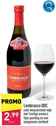 Promotions Lambrusco doc - Vins rouges - Valide de 08/05/2024 à 12/05/2024 chez Aldi