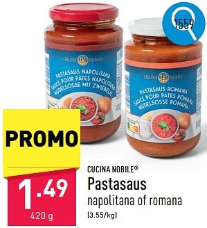 Promotions Pastasaus - Cucina Nobile - Valide de 08/05/2024 à 12/05/2024 chez Aldi