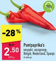 Promoties Puntpaprika’s - Huismerk - Aldi - Geldig van 06/05/2024 tot 12/05/2024 bij Aldi