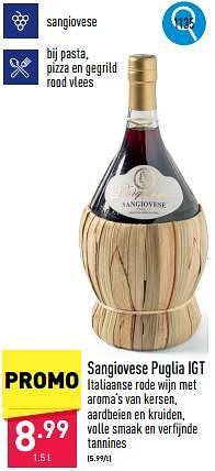 Promotions Sangiovese puglia igt - Vins rouges - Valide de 08/05/2024 à 12/05/2024 chez Aldi