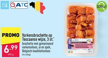 Promotions Varkensbrochette op toscaanse wijze - Produit maison - Aldi - Valide de 06/05/2024 à 12/05/2024 chez Aldi