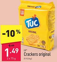 Promoties Crackers original - Lu - Geldig van 06/05/2024 tot 12/05/2024 bij Aldi