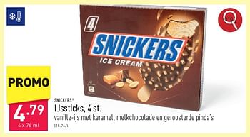 Promoties Ijssticks - Snickers - Geldig van 10/05/2024 tot 12/05/2024 bij Aldi