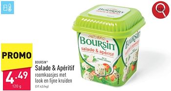 Promotions Salade + apéritif - Boursin - Valide de 10/05/2024 à 12/05/2024 chez Aldi