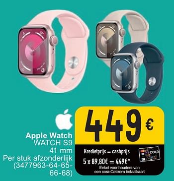 Promoties Apple apple watch watch s9 - Apple - Geldig van 30/04/2024 tot 13/05/2024 bij Cora