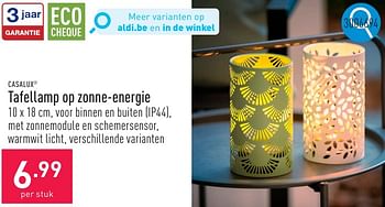 Promotions Tafellamp op zonne-energie - Casalux - Valide de 08/05/2024 à 12/05/2024 chez Aldi