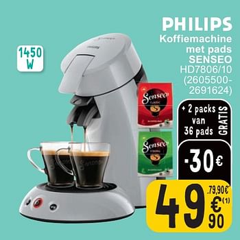 Promotions Philips koffiemachine met pads senseo hd7806-10 - Philips - Valide de 30/04/2024 à 13/05/2024 chez Cora