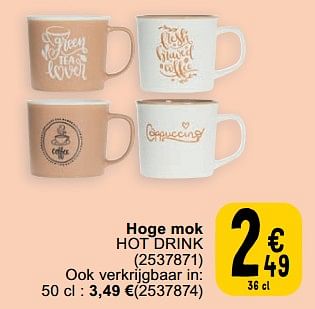 Promoties Hoge mok hot drink - Huismerk - Cora - Geldig van 30/04/2024 tot 13/05/2024 bij Cora