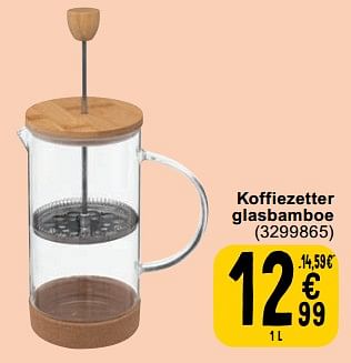 Promoties Koffiezetter glasbamboe - Huismerk - Cora - Geldig van 30/04/2024 tot 13/05/2024 bij Cora