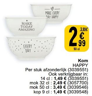 Promoties Kom happy - Huismerk - Cora - Geldig van 30/04/2024 tot 13/05/2024 bij Cora