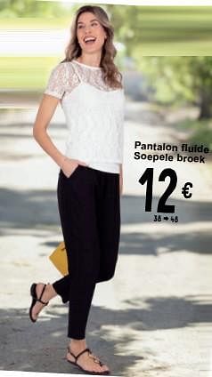 Promoties Pantalon fluide soepele broek - Huismerk - Cora - Geldig van 30/04/2024 tot 13/05/2024 bij Cora