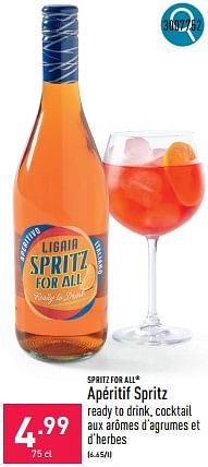 Promotions Apéritif spritz - Spritz for all - Valide de 06/05/2024 à 12/05/2024 chez Aldi