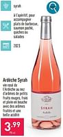 Promotions Ardèche syrah - Vins rosé - Valide de 06/05/2024 à 12/05/2024 chez Aldi
