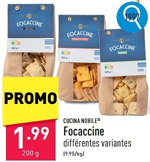 Promotions Focaccine - Cucina Nobile - Valide de 06/05/2024 à 12/05/2024 chez Aldi