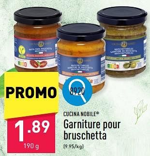 Promoties Garniture pour bruschetta - Cucina Nobile - Geldig van 06/05/2024 tot 12/05/2024 bij Aldi