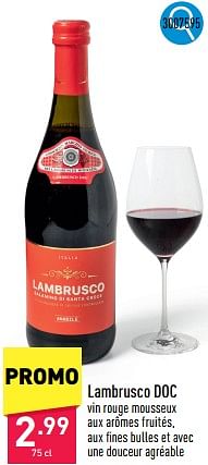 Promoties Lambrusco doc - Rode wijnen - Geldig van 06/05/2024 tot 12/05/2024 bij Aldi