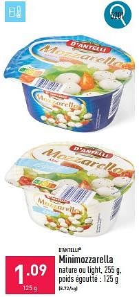 Promoties Minimozzarella - D'Antelli - Geldig van 06/05/2024 tot 12/05/2024 bij Aldi