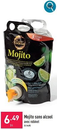 Promoties Mojito sans alcool - Huismerk - Aldi - Geldig van 06/05/2024 tot 12/05/2024 bij Aldi