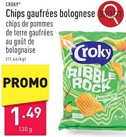Promotions Chips gaufrées bolognese - Croky - Valide de 06/05/2024 à 12/05/2024 chez Aldi