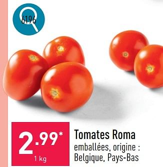 Promoties Tomates roma - Huismerk - Aldi - Geldig van 06/05/2024 tot 12/05/2024 bij Aldi
