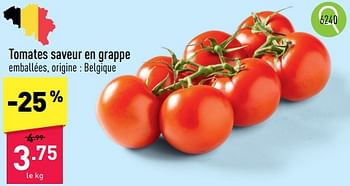 Promoties Tomates saveur en grappe - Huismerk - Aldi - Geldig van 06/05/2024 tot 12/05/2024 bij Aldi