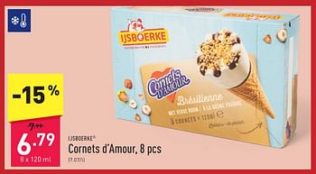 Promoties Cornets d’amour - Ijsboerke - Geldig van 06/05/2024 tot 12/05/2024 bij Aldi