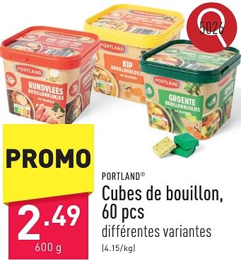 Promotions Cubes de bouillon - Portland - Valide de 06/05/2024 à 12/05/2024 chez Aldi