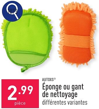 Promoties Éponge ou gant de nettoyage - AutoXS - Geldig van 06/05/2024 tot 12/05/2024 bij Aldi