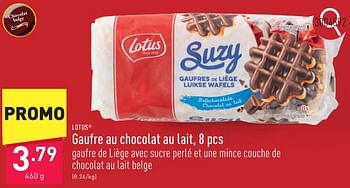 Promotions Gaufre au chocolat au lait - Lotus Bakeries - Valide de 06/05/2024 à 12/05/2024 chez Aldi